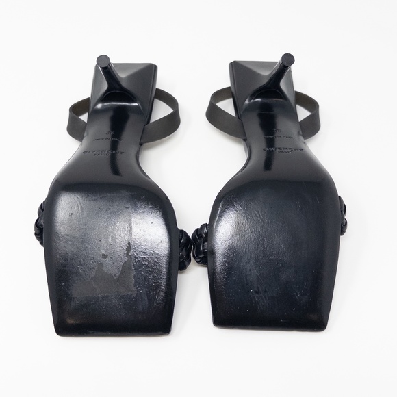 Givenchy Double G Logo Chain Link Black Gold Link Sandals Heels Pumps Size 36 EU - Picture 6 of 7